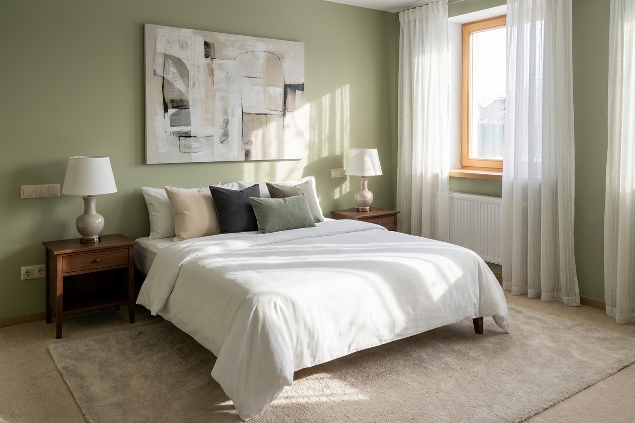 Same bedroom beautifully staged by InstantStaged AI