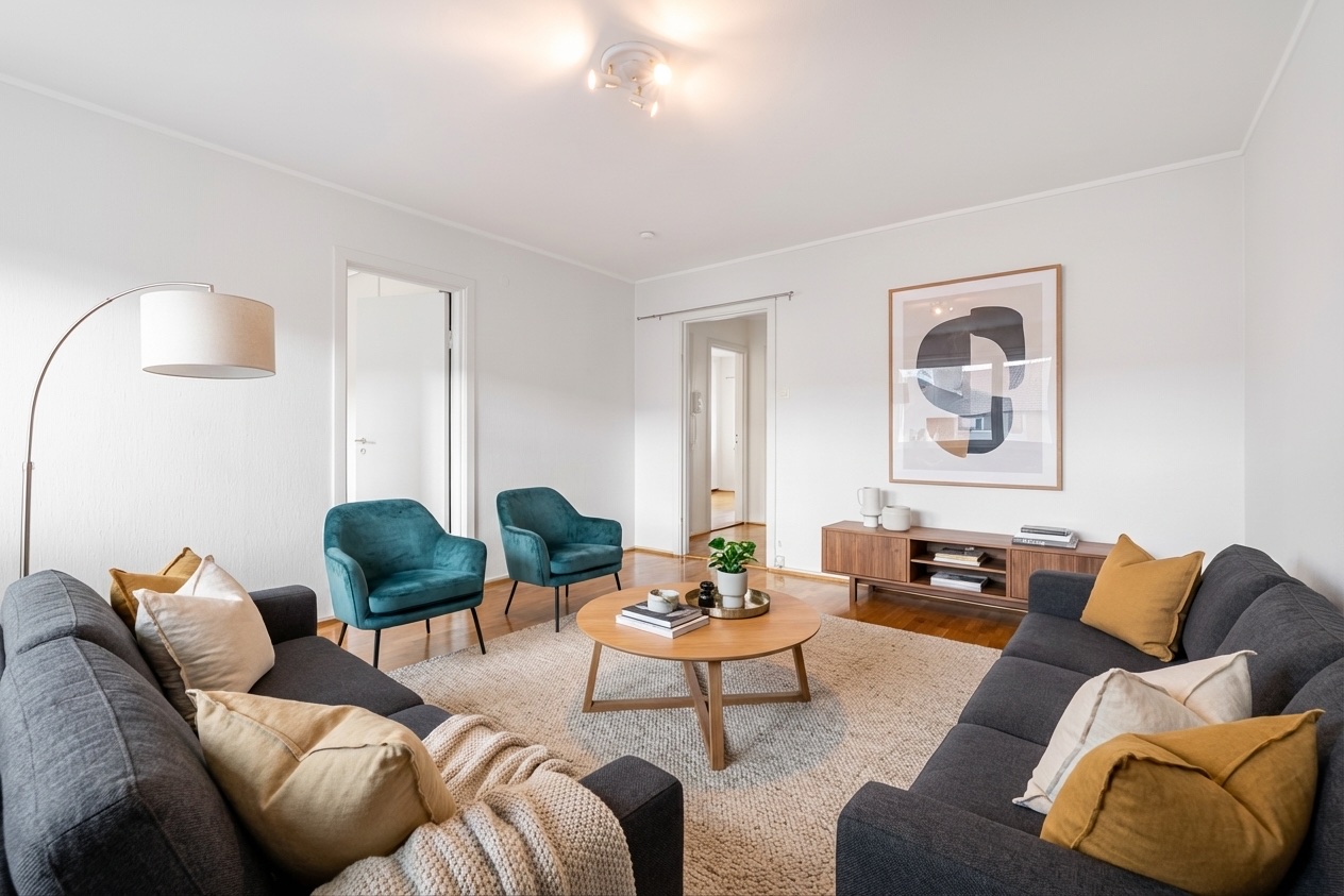 Same living room staged by InstantStaged AI